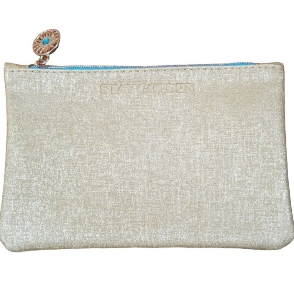 IPSY Stay Golden Makeup Bag July 2021 Beauty Carrying Case Storage Compartment
